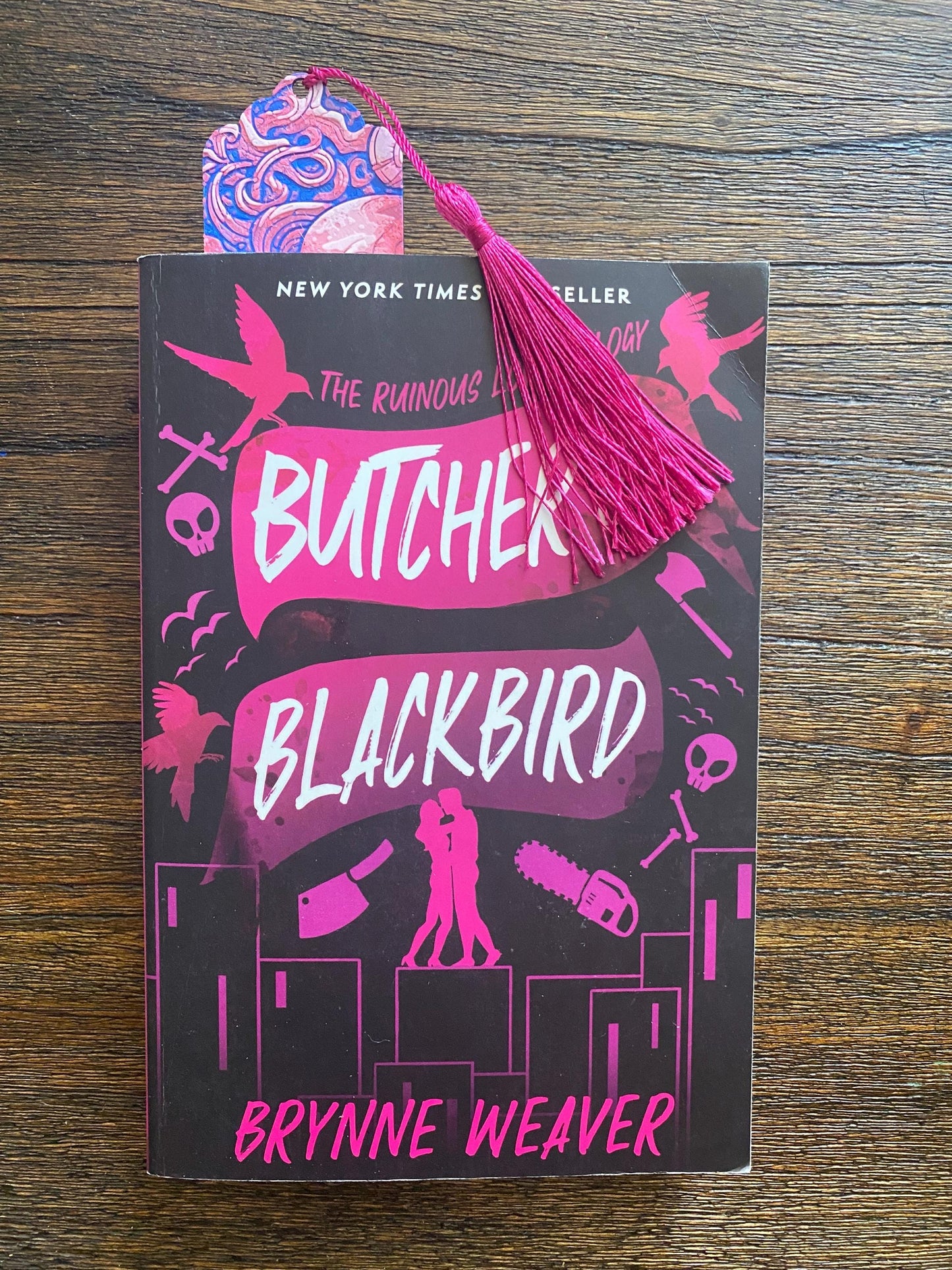 Magenta Skullture Bookmark