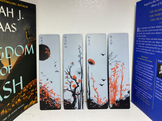 Red Blossom Bookmark Set