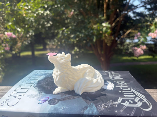 White Fox Shelf Decor